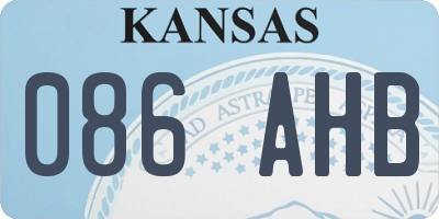 KS license plate 086AHB