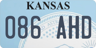 KS license plate 086AHD