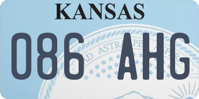 KS license plate 086AHG