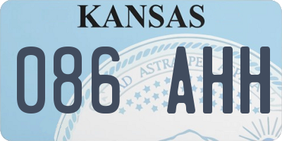 KS license plate 086AHH