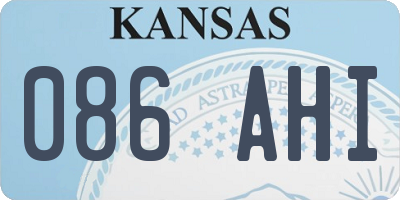 KS license plate 086AHI