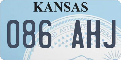 KS license plate 086AHJ