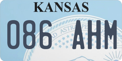 KS license plate 086AHM