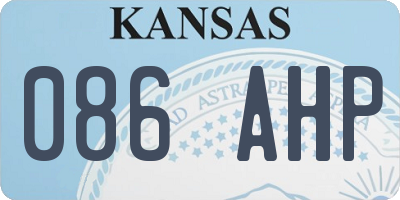 KS license plate 086AHP