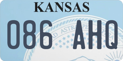 KS license plate 086AHQ