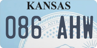 KS license plate 086AHW