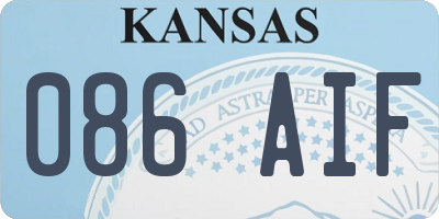KS license plate 086AIF