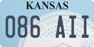 KS license plate 086AII