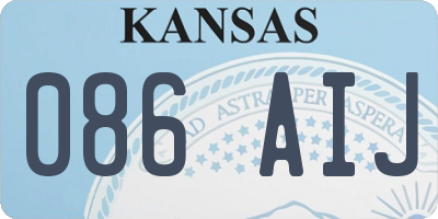 KS license plate 086AIJ