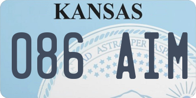 KS license plate 086AIM