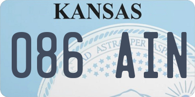 KS license plate 086AIN