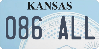 KS license plate 086ALL