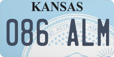 KS license plate 086ALM