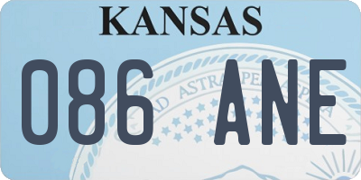 KS license plate 086ANE