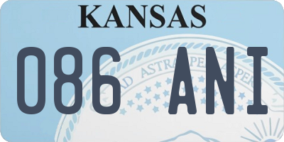 KS license plate 086ANI