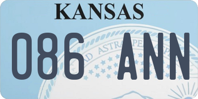 KS license plate 086ANN