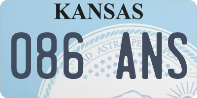 KS license plate 086ANS