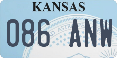 KS license plate 086ANW