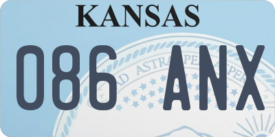KS license plate 086ANX