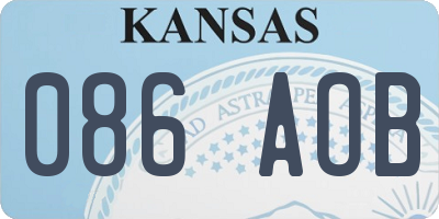 KS license plate 086AOB