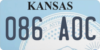 KS license plate 086AOC