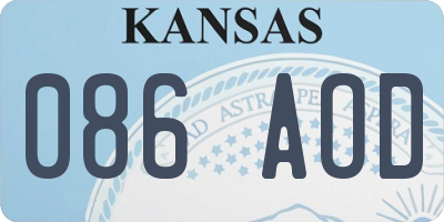 KS license plate 086AOD