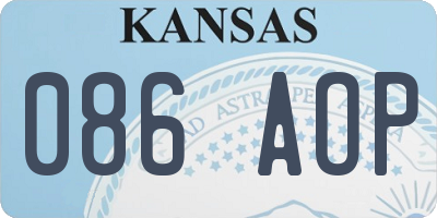 KS license plate 086AOP