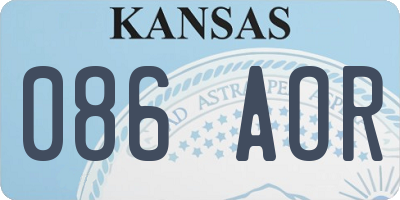 KS license plate 086AOR