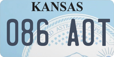 KS license plate 086AOT