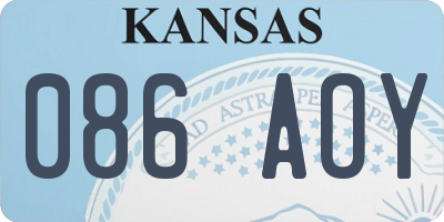 KS license plate 086AOY