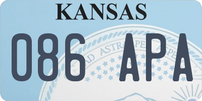 KS license plate 086APA