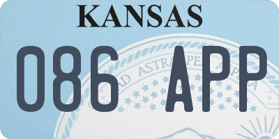 KS license plate 086APP