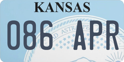KS license plate 086APR