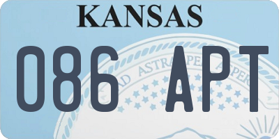 KS license plate 086APT