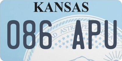 KS license plate 086APU