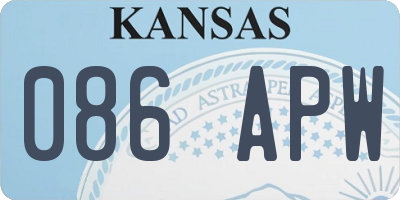 KS license plate 086APW