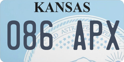 KS license plate 086APX