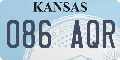 KS license plate 086AQR