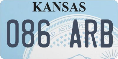 KS license plate 086ARB