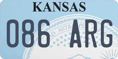KS license plate 086ARG