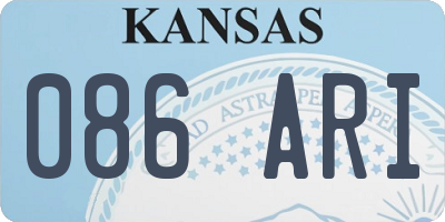 KS license plate 086ARI