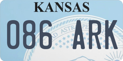 KS license plate 086ARK