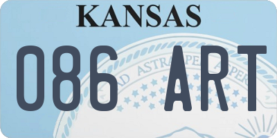 KS license plate 086ART