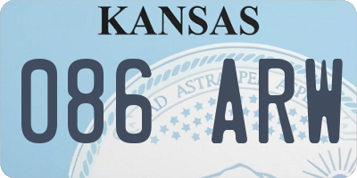 KS license plate 086ARW