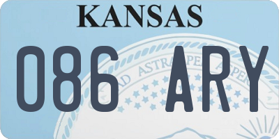 KS license plate 086ARY