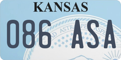 KS license plate 086ASA