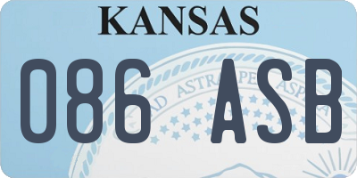 KS license plate 086ASB