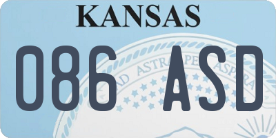 KS license plate 086ASD