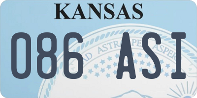 KS license plate 086ASI