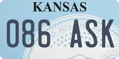 KS license plate 086ASK